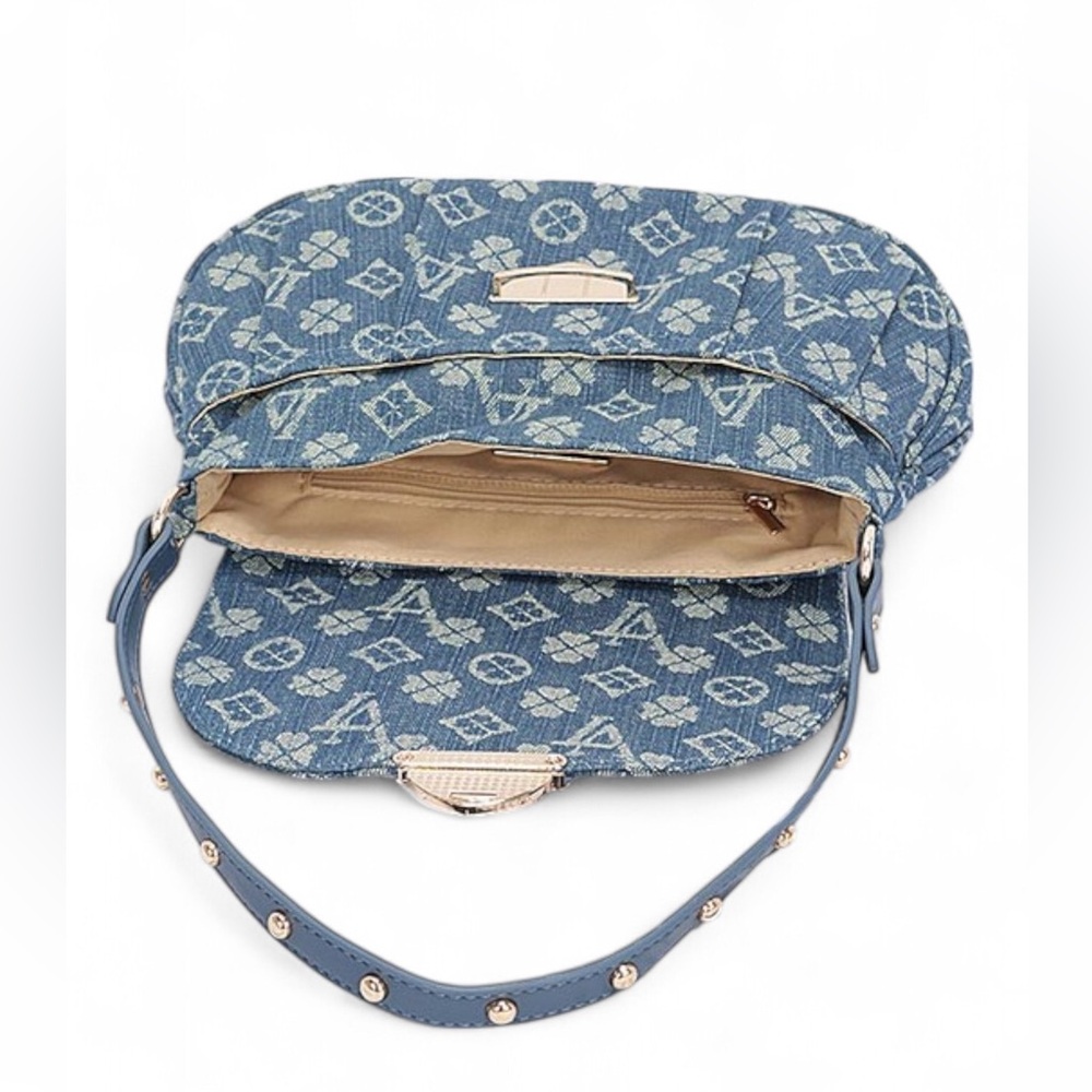 Denim Blue Designer Shoulder Bag - Picture 3 of 5